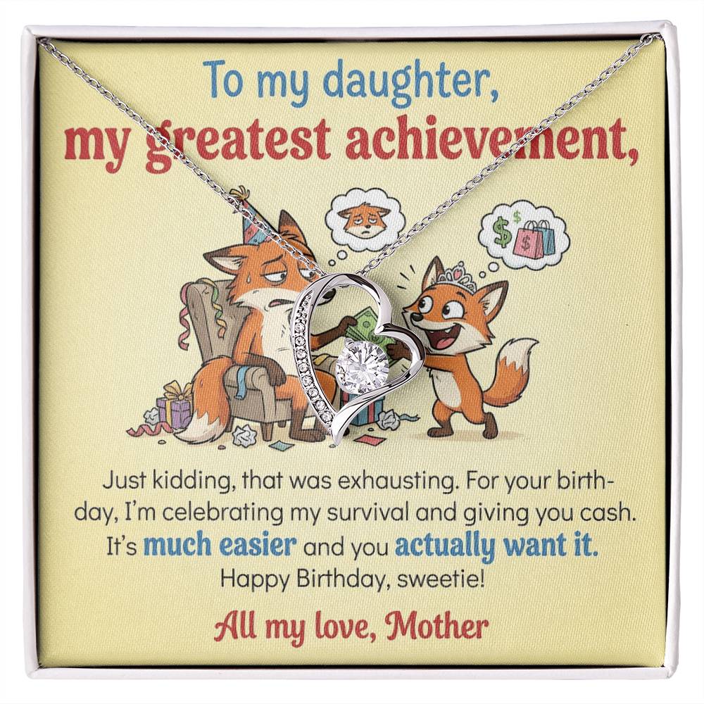To My Daughter Necklace From Mother, Funny Birthday Gift For Daughter, Gift From Mom, Love Knot Necklace-LKN93599