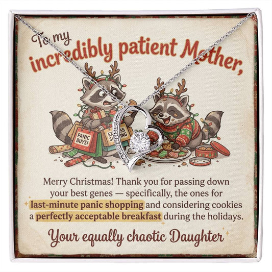 To My Mother Necklace From Daughter, Funny Christmas Gift, Holiday Gift for Mom - Love Knot Necklace-LKN87186