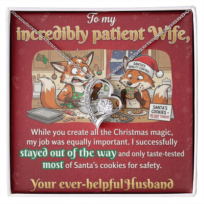 To My Wife Necklace From Husband, Funny Christmas Gift, Holiday Gift for Wife, Love Knot Necklace-LKN62322