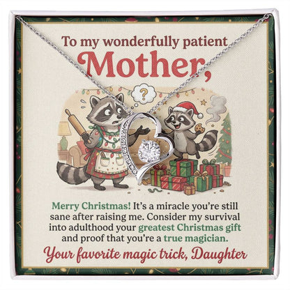 To My Mother Necklace From Daughter, Funny Christmas Gift For Mom, Holiday Gift, Merry Christmas - Love Knot Necklace-LKN18617