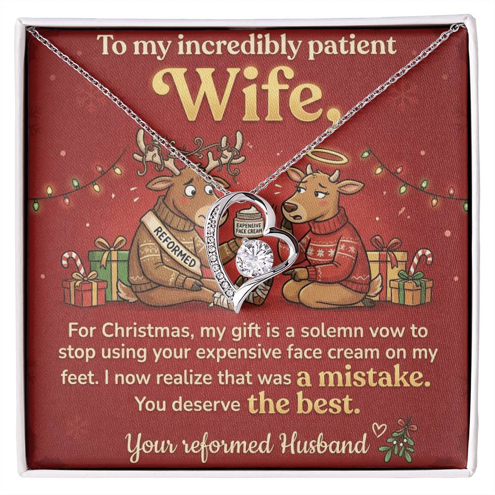 To My Wife Necklace From Husband, Funny Christmas Gift for Her, Holiday Present, You Deserve The Best - Love Knot Necklace-LKN77850