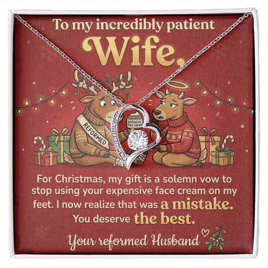 To My Wife Necklace From Husband, Funny Christmas Gift for Her, Holiday Present, You Deserve The Best - Love Knot Necklace-LKN77850