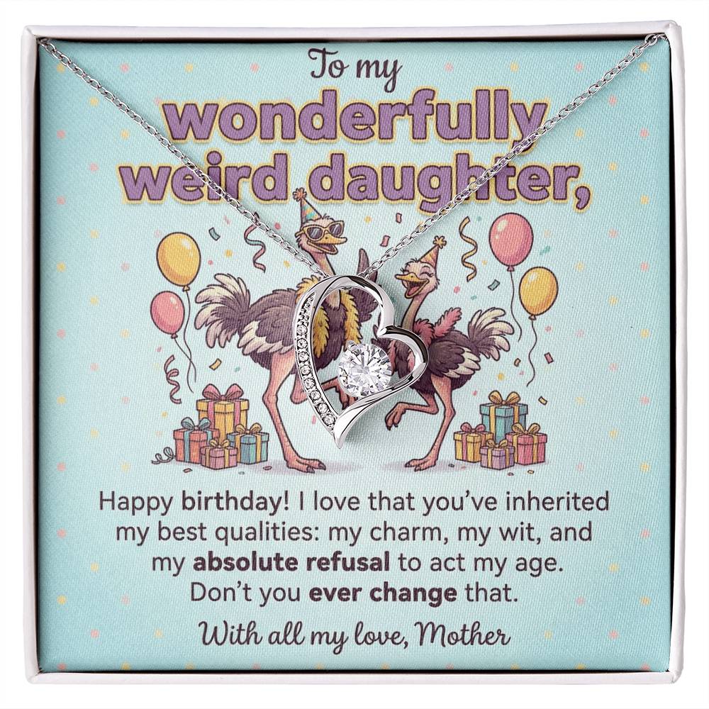 To My Daughter Necklace From Mother, Funny Birthday Gift for Weird Daughter, From Mom - Love Knot Necklace-LKN26959