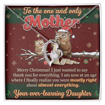 To My Mother Necklace From Daughter, Funny Christmas Gift, Holiday Present For Mom - Love Knot Necklace-LKN64879