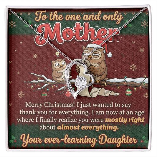 To My Mother Necklace From Daughter, Funny Christmas Gift, Holiday Present For Mom - Love Knot Necklace-LKN64879