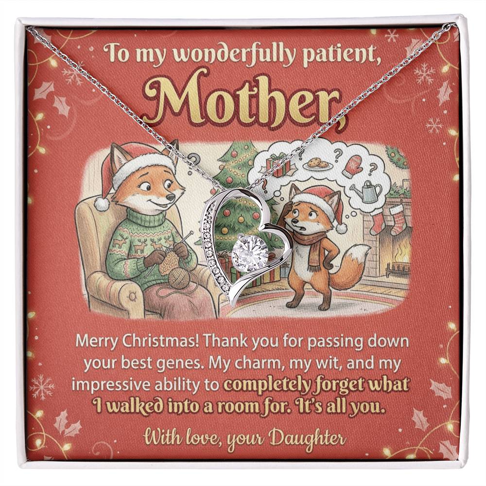 To My Mother Necklace From Daughter, Funny Christmas Gift for Mom, Xmas Present, Sentimental Gift from Daughter, Love Knot Necklace-LKN34947