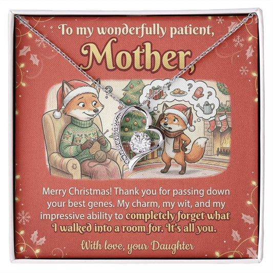 To My Mother Necklace From Daughter, Funny Christmas Gift for Mom, Xmas Present, Sentimental Gift from Daughter, Love Knot Necklace-LKN34947