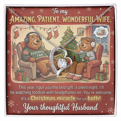 To My Wife Necklace From Husband, Funny Christmas Gift for Her, Xmas Romantic Gift - Love Knot Necklace-LKN73723