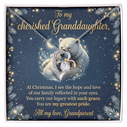 To My Granddaughter Necklace From Grandparent, Christmas Gift, Birthday Present For Her, My Greatest Pride Gift - Love Knot Necklace-LKN63044 (2)