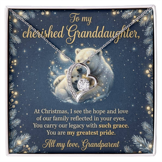 To My Granddaughter Necklace From Grandparent, Christmas Gift, Birthday Present For Her, My Greatest Pride Gift - Love Knot Necklace-LKN63044 (2)