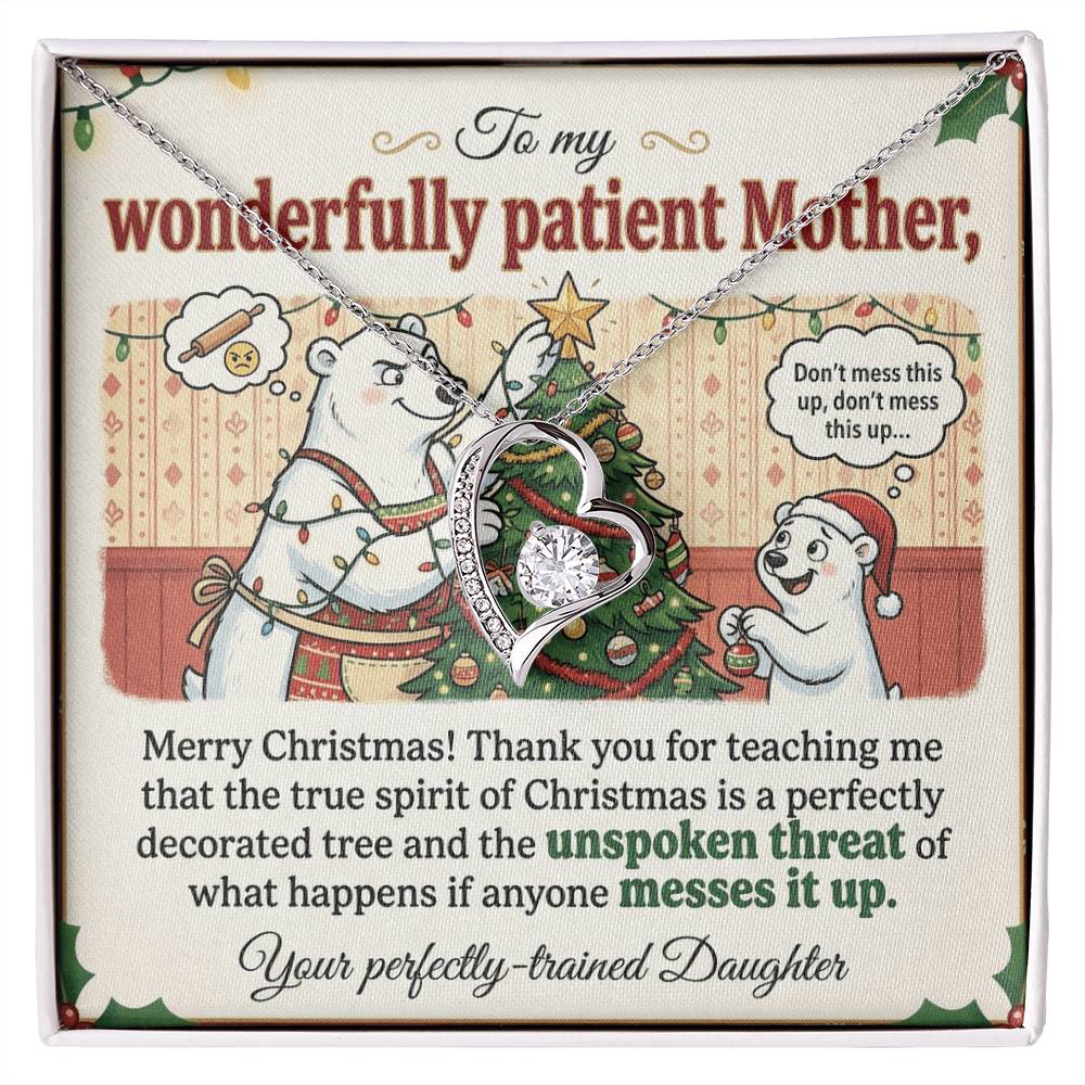 To My Mother Necklace From Daughter, Funny Christmas Gift, Merry Christmas Gift for Mom - Love Knot Necklace-LKN78059