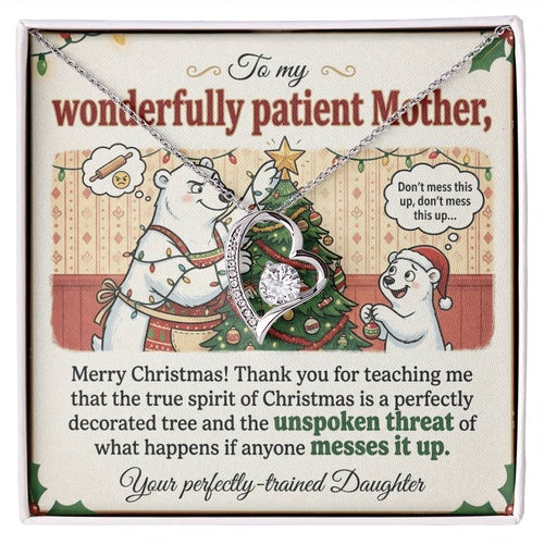 To My Mother Necklace From Daughter, Funny Christmas Gift, Merry Christmas Gift for Mom - Love Knot Necklace-LKN78059