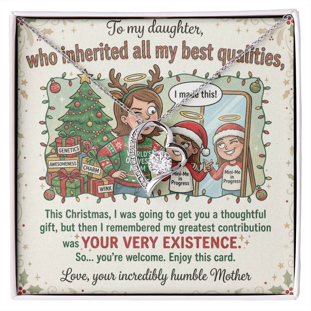 To My Daughter Necklace From Mother, Funny Christmas Gift, Gift For Daughter From Mom - Love Knot Necklace-LKN29867