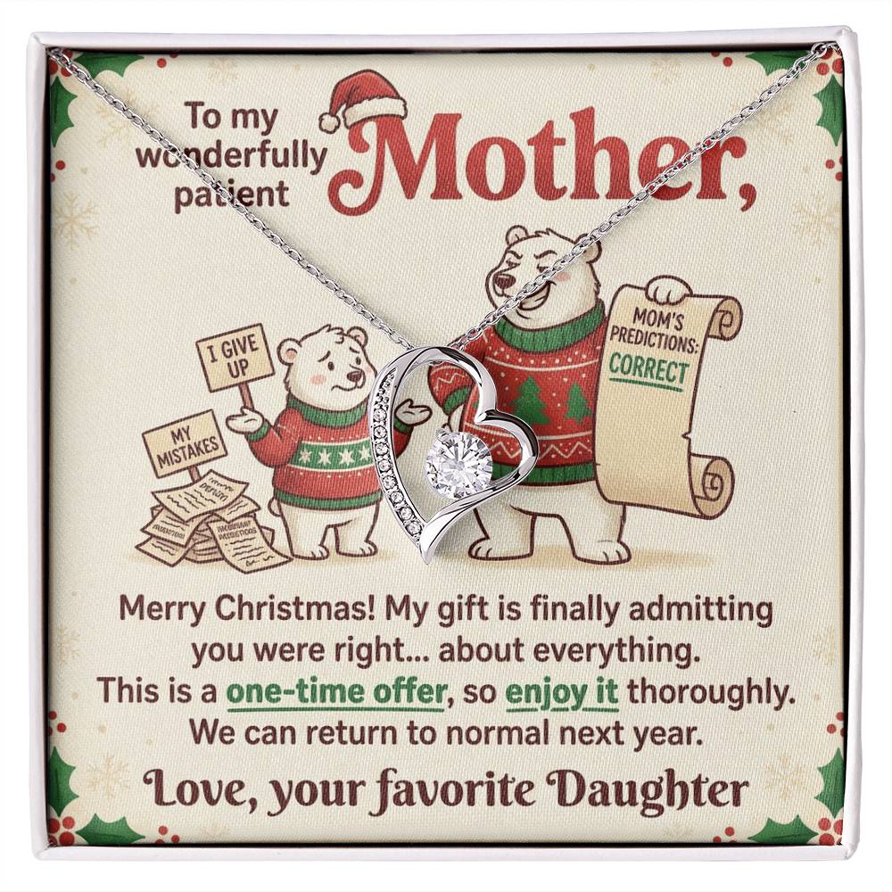 To My Mother Necklace From Daughter, Funny Christmas Gift For Mom, Holiday Present, You Were Right Gift - Love Knot Necklace-LKN96296