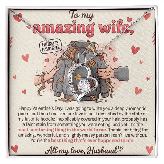 To My Wife Necklace From Husband, Funny Valentine's Day Gift, Romantic Gift For Her, Love Knot Necklace-LKN31574