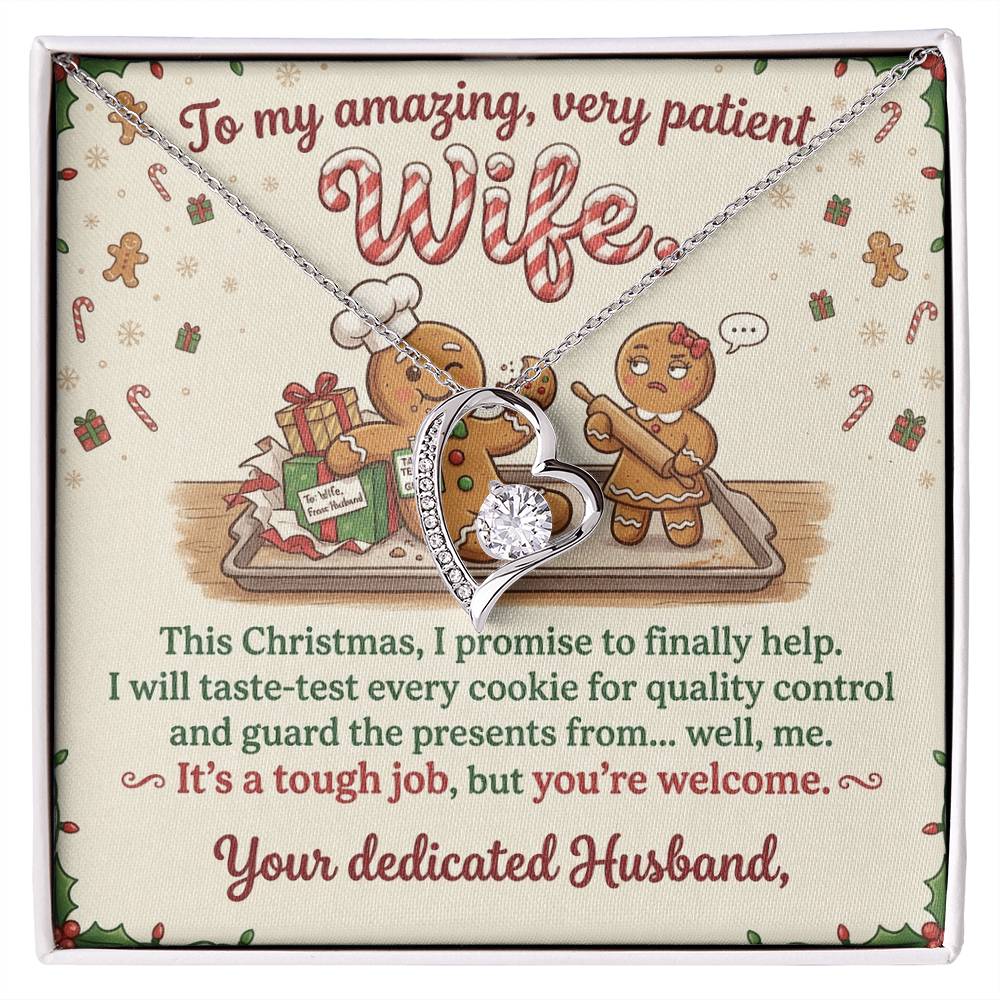 To My Wife Necklace From Husband, Funny Christmas Gift For Her, Holiday Xmas Present For Wife - Love Knot Necklace-LKN23024