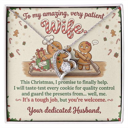 To My Wife Necklace From Husband, Funny Christmas Gift For Her, Holiday Xmas Present For Wife - Love Knot Necklace-LKN23024