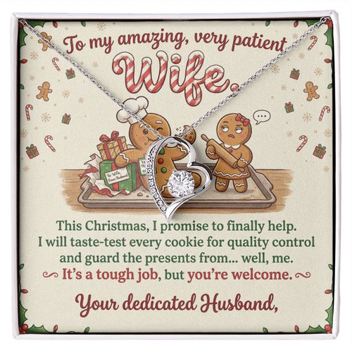 To My Wife Necklace From Husband, Funny Christmas Gift For Her, Holiday Xmas Present For Wife - Love Knot Necklace-LKN23024