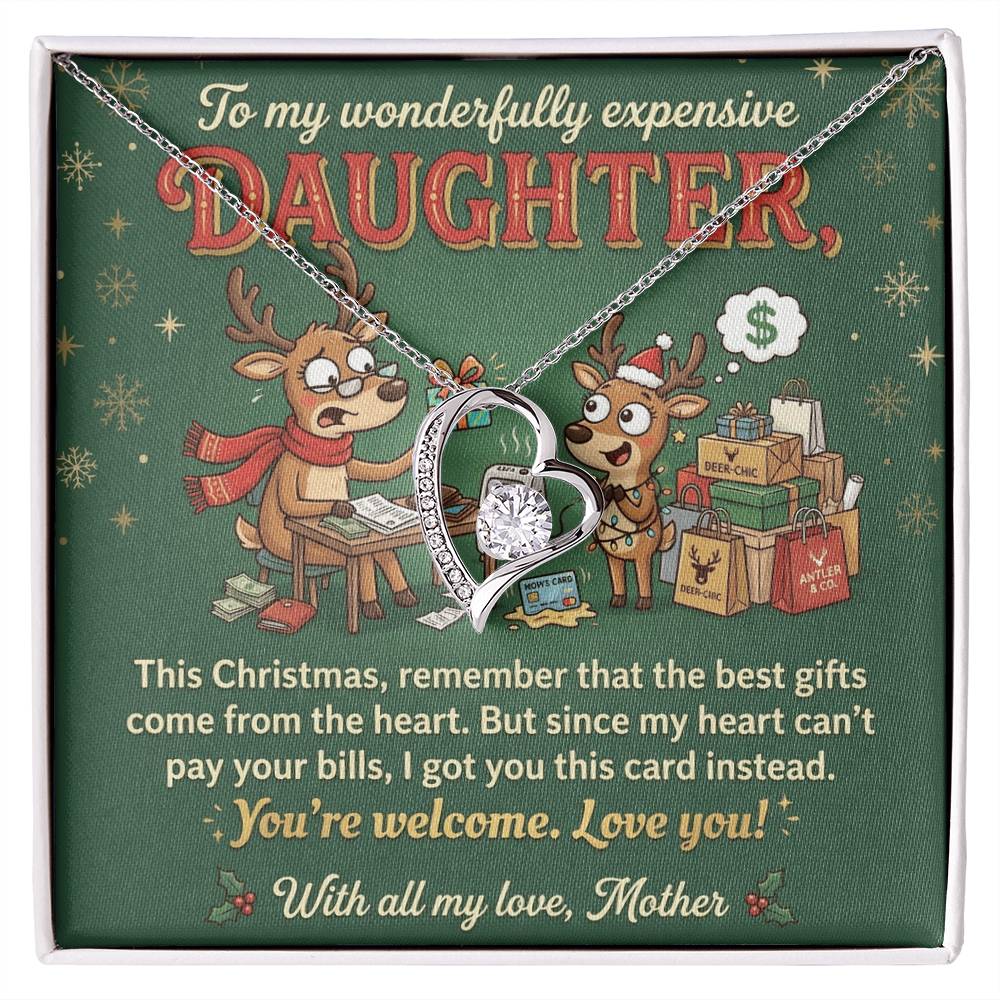 To My Daughter Necklace From Mother, Funny Christmas Gift for Daughter, Sentimental Mom and Daughter Gift - Love Knot Necklace-LKN64305