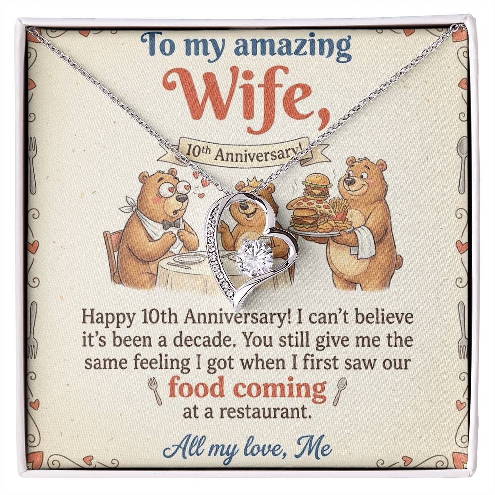 To My Wife Necklace From Husband, Happy 10th Anniversary Gift, Funny Gift For Her - Love Knot Necklace-LKN14367