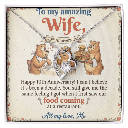To My Wife Necklace From Husband, Happy 10th Anniversary Gift, Funny Gift For Her - Love Knot Necklace-LKN14367