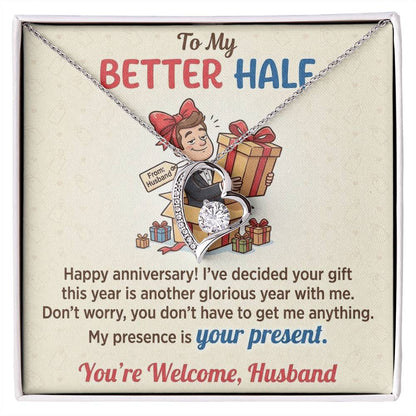 To My Wife Necklace From Husband, Funny Anniversary Gift For Her, Romantic Gift Idea - Love Knot Necklace-LKN52396