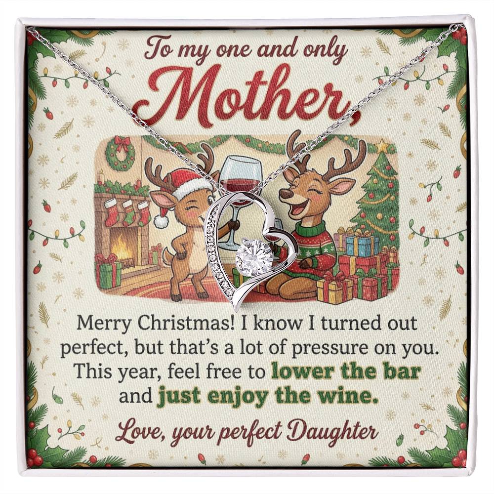 To My Mother Necklace From Daughter, Merry Christmas Gift for Mom, Funny Holiday Gift - Love Knot Necklace-LKN93856