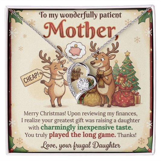 To My Mother Necklace From Daughter, Funny Christmas Gift, Mom Gift for Christmas, Merry Christmas Mom - Love Knot Necklace-LKN61313