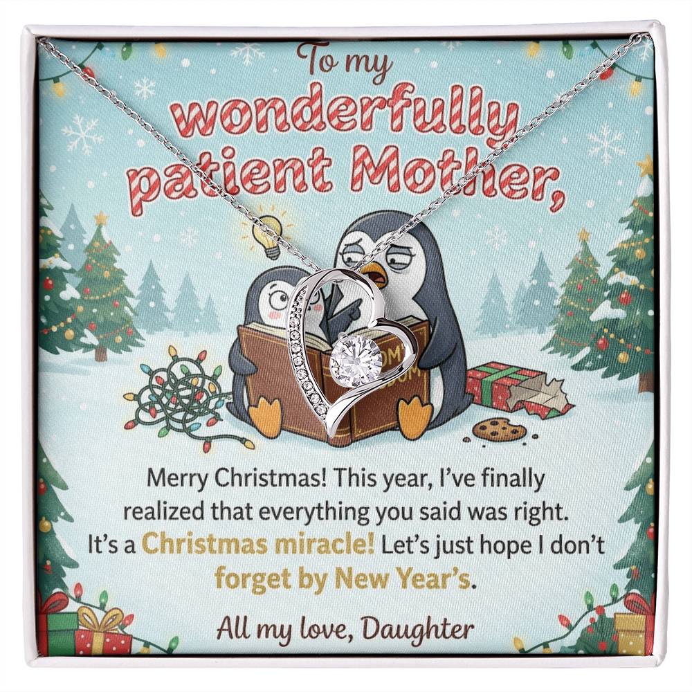 To My Mother Necklace From Daughter, Funny Christmas Gift for Mom, Mom Birthday Gift, Love Knot Necklace-LKN83182