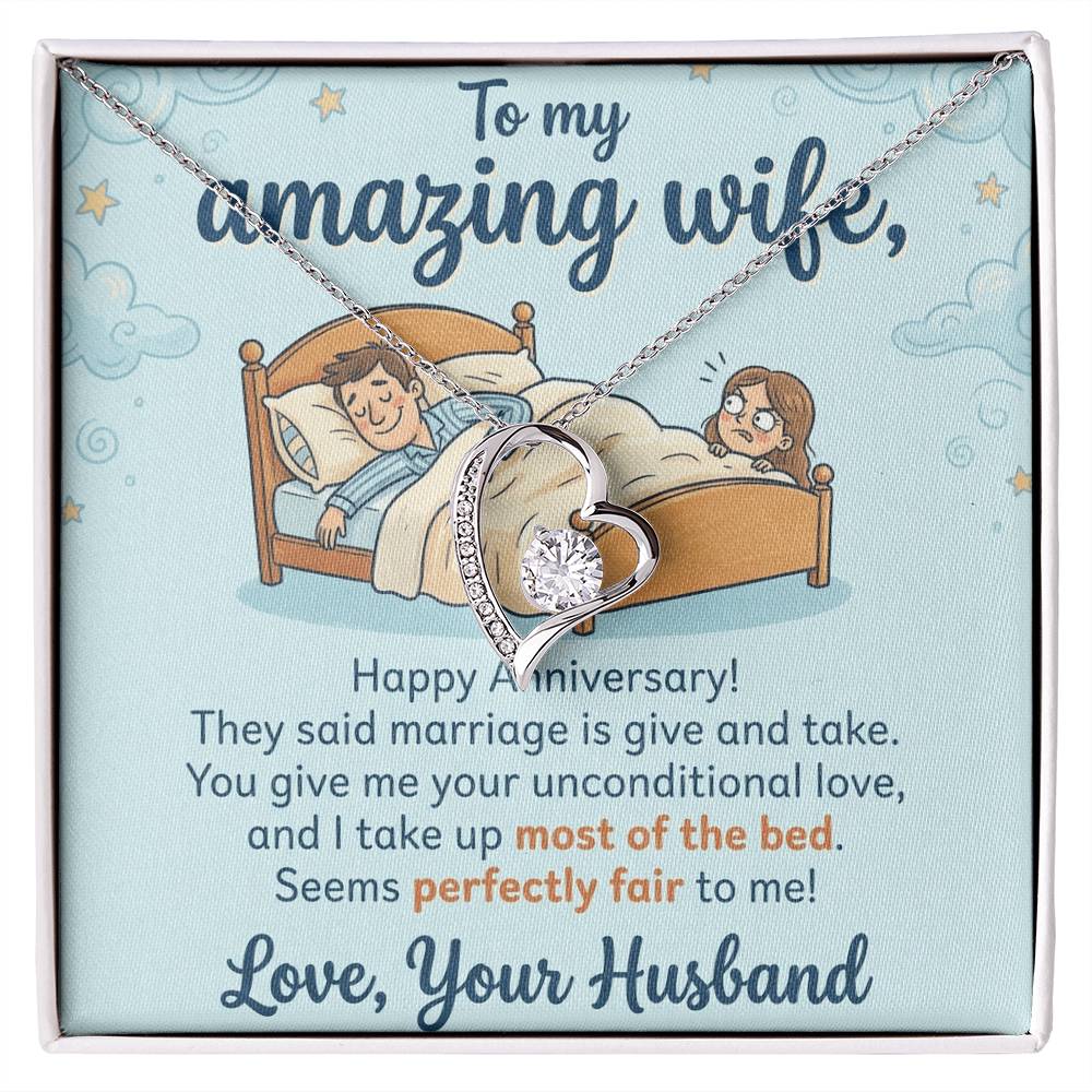 To My Wife Necklace From Your Husband, Funny Anniversary Gift for Her, Marriage Present - Love Knot Necklace-LKN15124