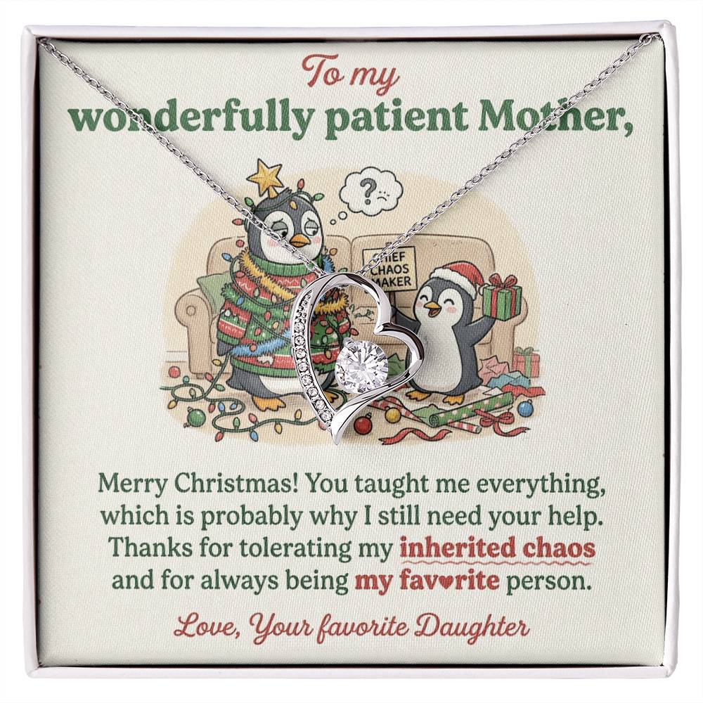 To My Mother Necklace From Daughter, Funny Christmas Gift For Mom, Holiday Present For Mother - Love Knot Necklace-LKN16282