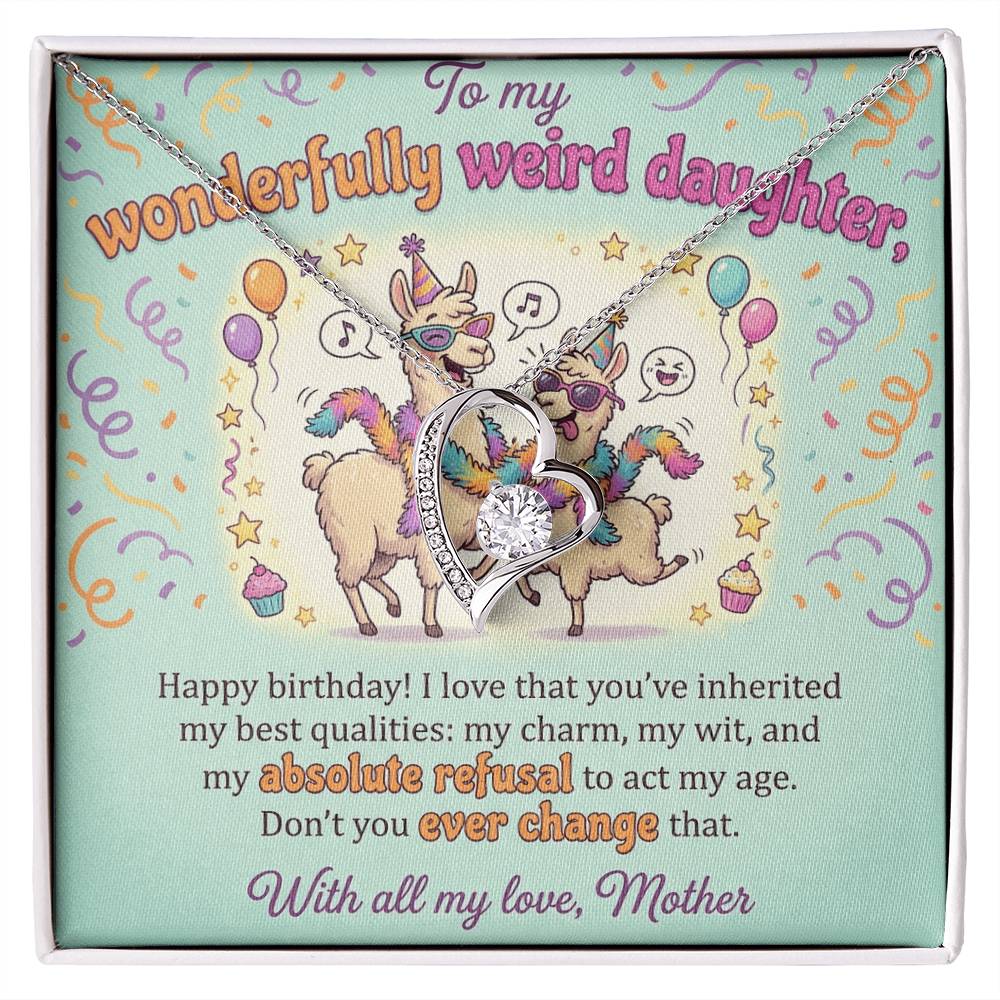 To My Daughter Necklace From Mother, Happy Birthday Gift, Funny Gift for Weird Daughter from Mom - Love Knot Necklace-LKN73327