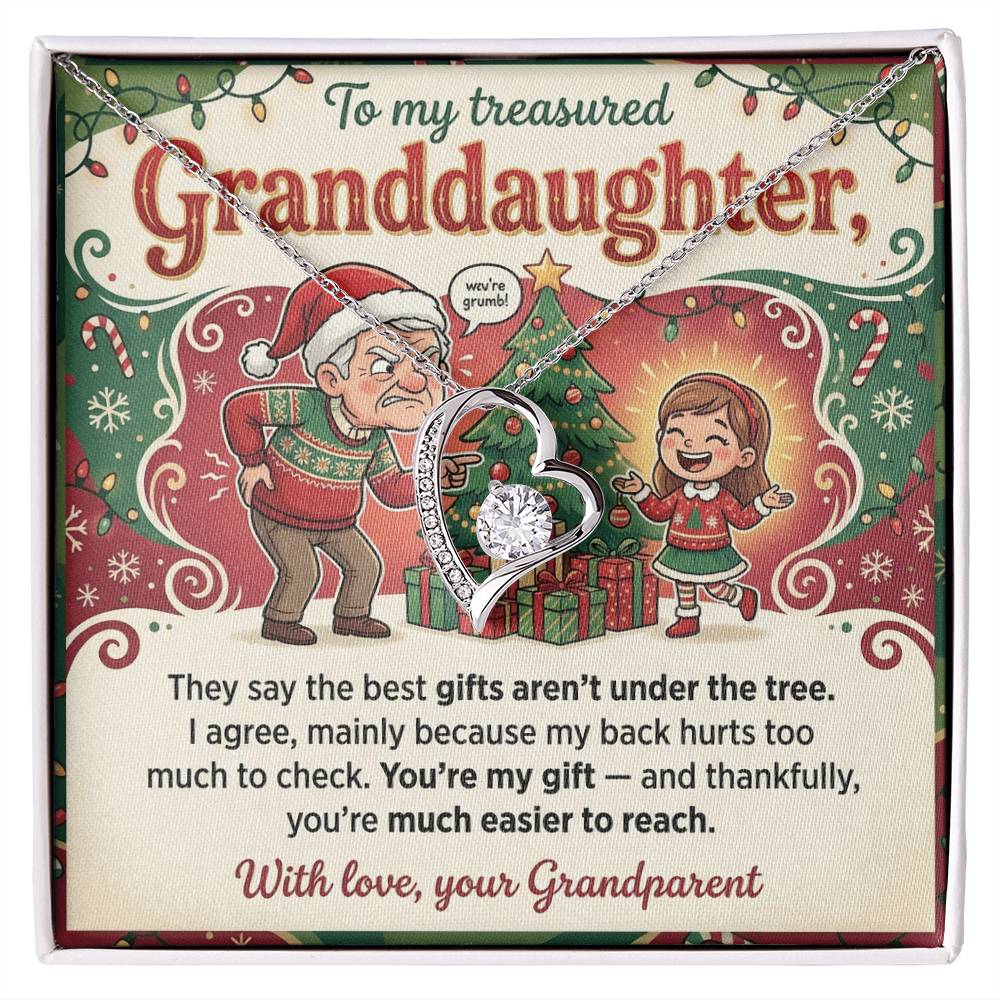 To My Granddaughter Necklace From Grandparent, Funny Christmas Gift, Xmas Present For Granddaughter, Granddaughter Jewelry - Love Knot Necklace-LKN75837