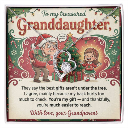 To My Granddaughter Necklace From Grandparent, Funny Christmas Gift, Xmas Present For Granddaughter, Granddaughter Jewelry - Love Knot Necklace-LKN75837