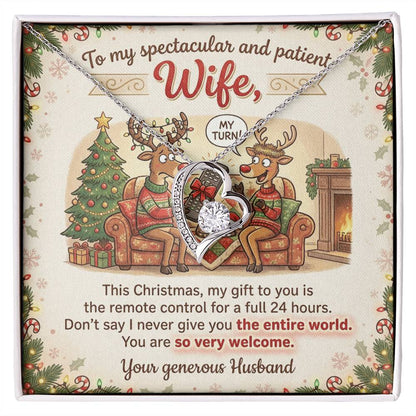 To My Wife Necklace From Husband, Funny Christmas Gift, Holiday Present For Her - Love Knot Necklace-LKN43976