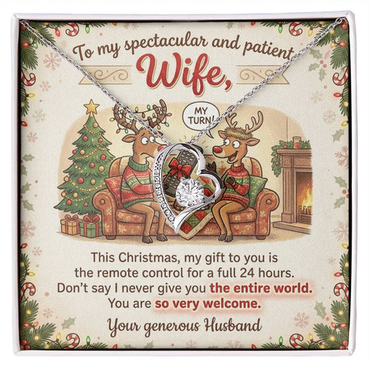 To My Wife Necklace From Husband, Funny Christmas Gift, Holiday Present For Her - Love Knot Necklace-LKN43976