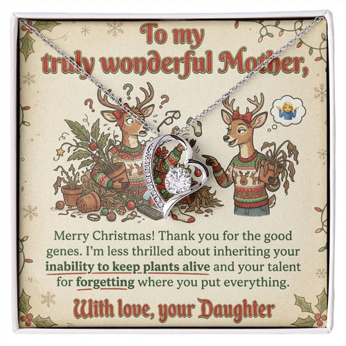 To My Mother Necklace From Daughter, Funny Christmas Gift For Mom, Xmas Present For Her, Love Knot Necklace-LKN53783