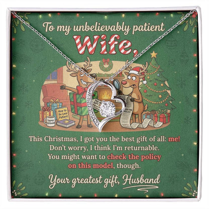 To My Wife Necklace From Husband, Funny Christmas Gift, Romantic Anniversary Gift for Her, Love Knot Necklace-LKN50129