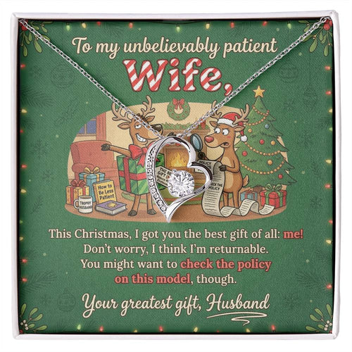 To My Wife Necklace From Husband, Funny Christmas Gift, Romantic Anniversary Gift for Her, Love Knot Necklace-LKN50129