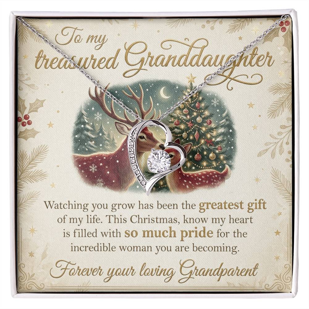 To My Granddaughter Necklace From Grandparent, Christmas Gift For Granddaughter, Grandparent To Granddaughter Gift - Love Knot Necklace-LKN23442