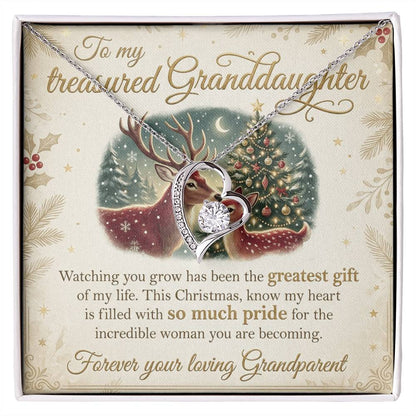 To My Granddaughter Necklace From Grandparent, Christmas Gift For Granddaughter, Grandparent To Granddaughter Gift - Love Knot Necklace-LKN23442