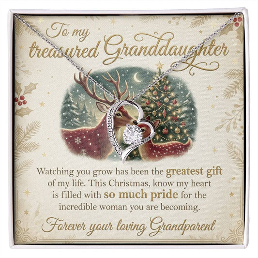 To My Granddaughter Necklace From Grandparent, Christmas Gift For Granddaughter, Grandparent To Granddaughter Gift - Love Knot Necklace-LKN23442