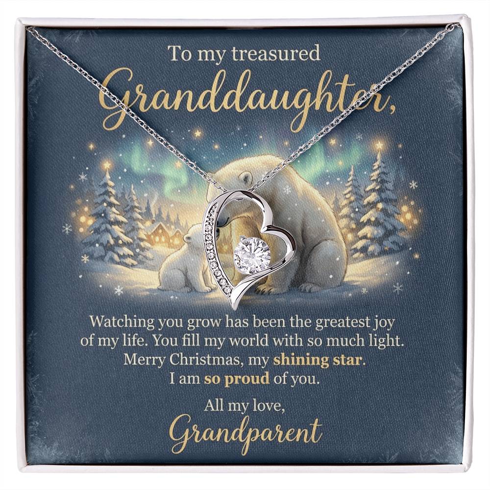 To My Granddaughter Necklace From Grandparent, Merry Christmas Gift, Sentimental Xmas Present, Love Knot Necklace-LKN59789