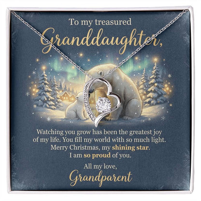 To My Granddaughter Necklace From Grandparent, Merry Christmas Gift, Sentimental Xmas Present, Love Knot Necklace-LKN59789
