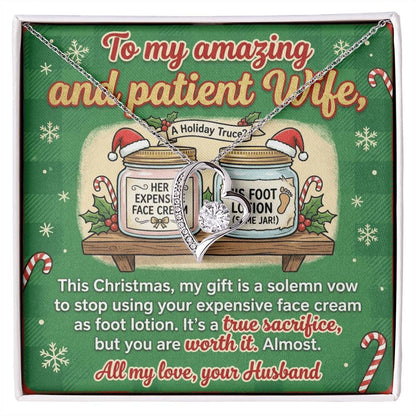 To My Wife Necklace From Husband, Funny Christmas Gift, Holiday Present for Her, Love Knot Necklace-LKN12201