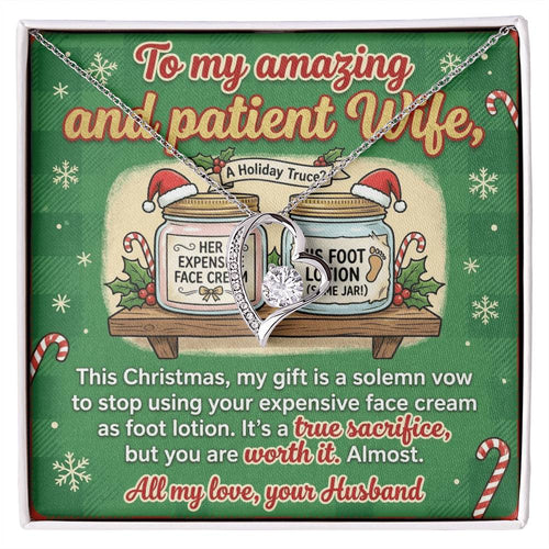 To My Wife Necklace From Husband, Funny Christmas Gift, Holiday Present for Her, Love Knot Necklace-LKN12201
