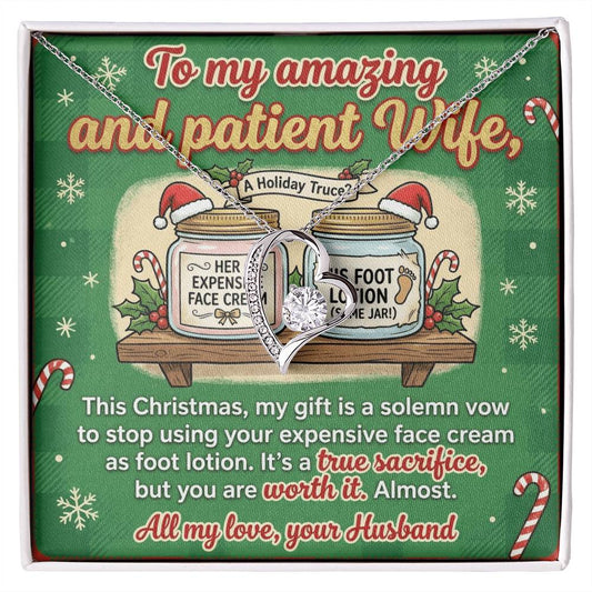 To My Wife Necklace From Husband, Funny Christmas Gift, Holiday Present for Her, Love Knot Necklace-LKN12201