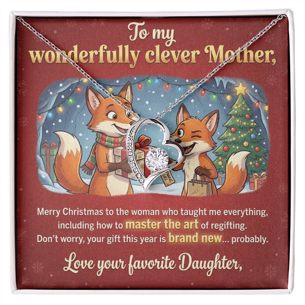 To My Mother Necklace From Daughter, Funny Christmas Gift for Mom, Holiday Gift for Mother, Love Knot Necklace-LKN49125