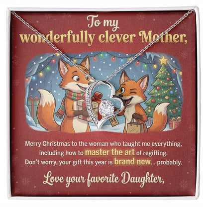 To My Mother Necklace From Daughter, Funny Christmas Gift for Mom, Holiday Gift for Mother, Love Knot Necklace-LKN49125