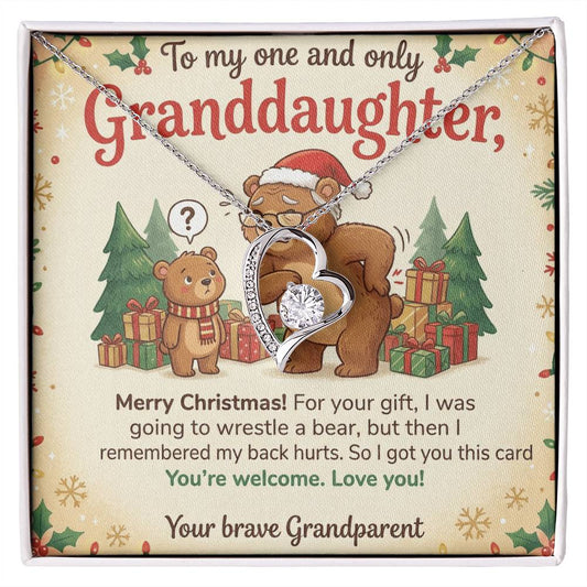 To My Granddaughter Necklace From Grandparent, Funny Christmas Gift, Granddaughter Christmas Present, Sentimental Gift - Love Knot Necklace-LKN36805